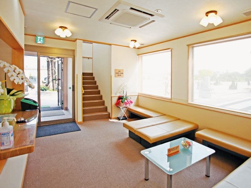 南大沢霊園の休憩所内
