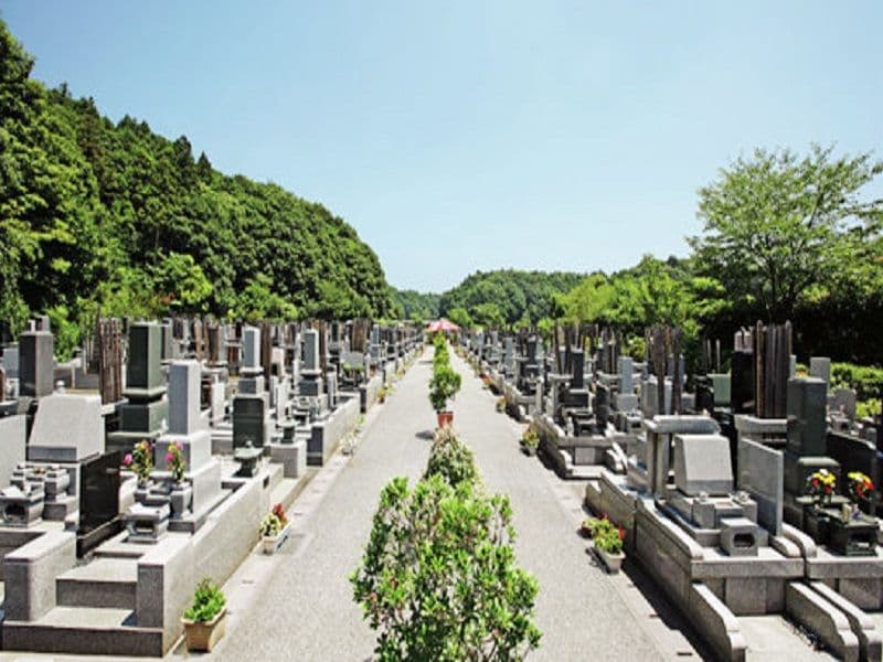 白井メモリアルパーク　植栽のあるメイン参道